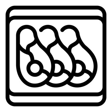 Biftek ikonu ana hatları vektörü. Yemek çantası. Paketi mühürle