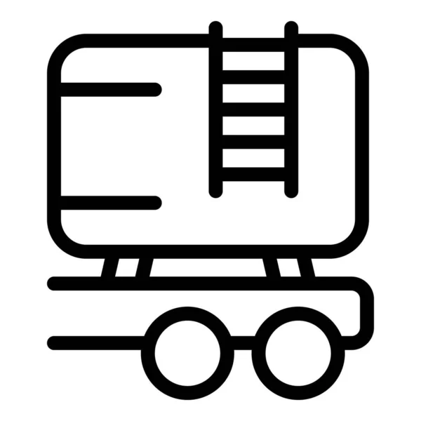 トラックのガソリンアイコンの輪郭ベクトル エネルギー事業 動力車 — ストックベクタ