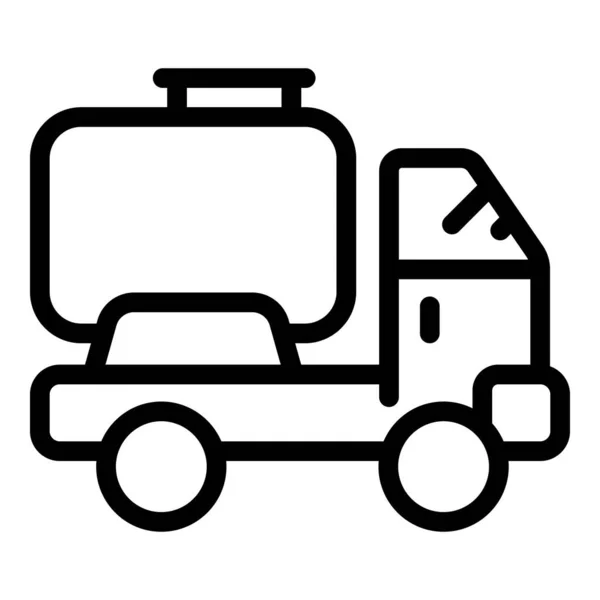 Vecteur Contour Icône Livraison Camion Réservoir Huile Énergie Pétrolière — Image vectorielle