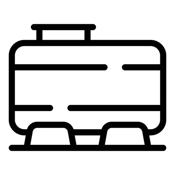 タンクオイルアイコンアウトラインベクトル 貨物輸送だ 精製車両 — ストックベクタ