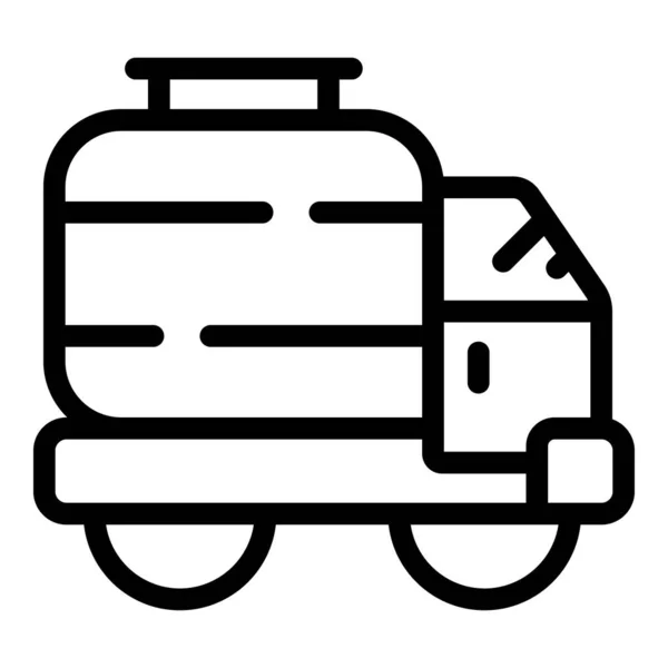 油罐车图标勾勒矢量 货运业 递送运输 — 图库矢量图片