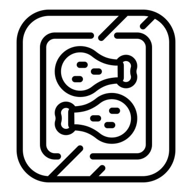 Et paket simgesi ana hatları vektörü. Süpürge yiyeceği. Göğüs aşçısı.