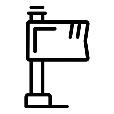 Bayrak simgesi ana hatları vektörünü başlat. Yaratıcı hedef. Başarı ürünü