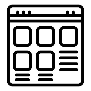 Çevrimiçi rapor simgesi ana hatları vektörü. Yaratıcı hedef. Yükseltme fikri