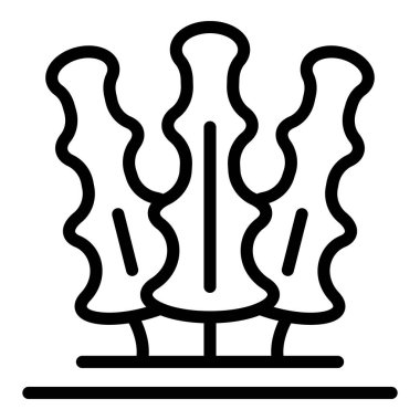 Yaprak yosun simgesi ana hat vektörü. Doğa yiyecekleri. Organik fauna