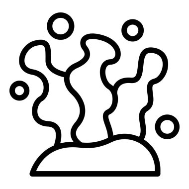 Deniz alg simgesi ana hat vektörü. Doğa yiyecekleri. Organik yaban hayatı