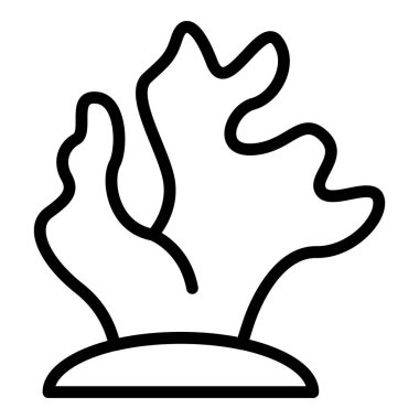 Sucul bitki ikonu ana hatları vektörü. Okyanus bitkisi. Organik yaban hayatı