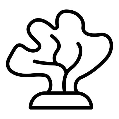 Su bitkisi ikonu ana hat vektörü. Deniz yosunu. Derin fauna