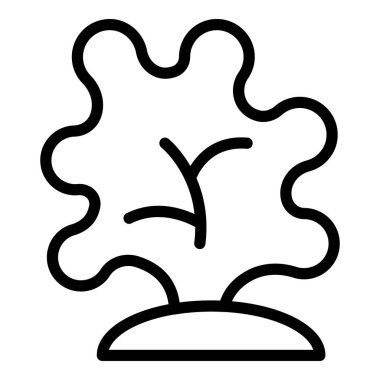 Organik yosun simgesi ana hat vektörü. Deniz resifi. Mürekkep tropikal