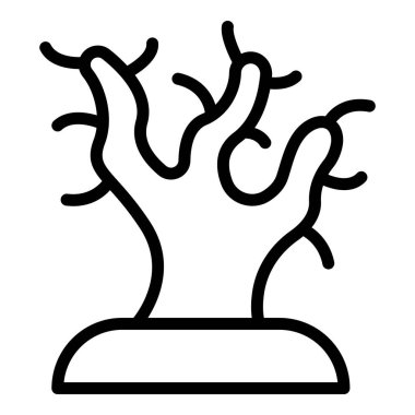 Deniz mercanı ikonu ana hat vektörü. Doğa yiyecekleri. Vahşi yaşam resifi