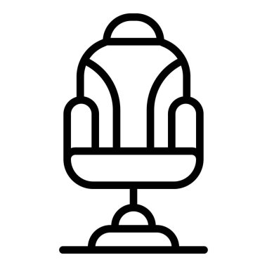 Bilgisayar koltuğu ikon ana hatları vektörü. Oyun odası. Sanat masası