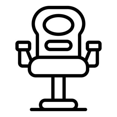 Oyuncu koltuğu ikonu ana hat vektörü. Oyun ekipmanları. Ev ödevi