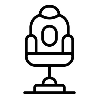 Pc oyun koltuğu ikon ana hatları vektörü. Oyun mobilyaları, oda koltuğu