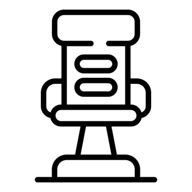 Oyun koltuğu ikonu ana hatları vektörü. Oyun mobilyası. Bilgisayar odası