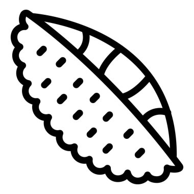 Vejetaryen Jackfruit ikon ana hatları vektörü. Yaprak bitkisi. Tatlı sulu.