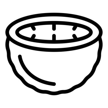 Taze egzotik meyve ikonu ana hatları vektörü. Vejetaryen yemeği. Tropikal doğa