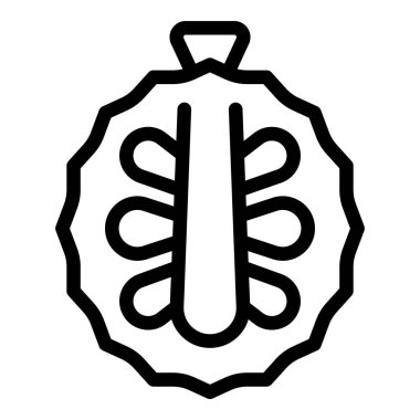 Doğa Jackfruit ikonu ana hatları vektörü. Egzotik vitamin. Hint sulu