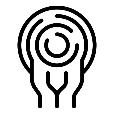 Parmak izi simgesi dış hat vektörünü kilitle. El dokunuşu. Tarayıcı suçu