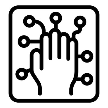 Tüm el simgesi ana hatlarını tara. Parmak izi. Kilit suçu