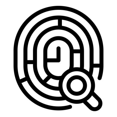 Parmak izi ikonu ana hat vektörünü ara. Mahremiyet dokunuşu. İnsan kilidi