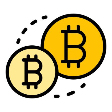 Bitcoin para ikonu. Beyaz arkaplan rengi üzerinde izole edilmiş web tasarımı için Bitcoin para vektör simgesi taslağı