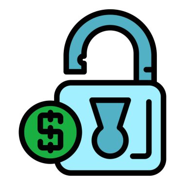 Çamaşır parası asma kilit ikonu. Beyaz arkaplan renginde izole edilmiş web tasarımı için ana para asma kilit vektör simgesi