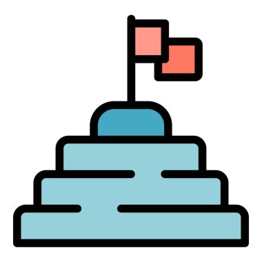 Bayrak farkına varma simgesi. Beyaz arkaplan rengi üzerinde izole edilmiş web tasarımı için Bayrak Gerçekleştirme vektör simgesi