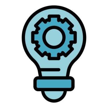 Ampul farkına varma ikonu. Beyaz arkaplan rengi üzerinde izole edilmiş web tasarımı için Ampul Gerçekleştirme vektör simgesi