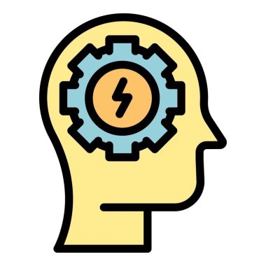 Vites farkına varma simgesi. Beyaz arkaplan rengi üzerinde izole edilmiş web tasarımı için özet Gear farkına varma vektörü simgesi