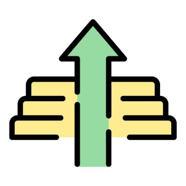 Büyüme farkına varma ikonu. Beyaz arkaplan rengi üzerinde izole edilmiş web tasarımı için özet büyüme vektör simgesi