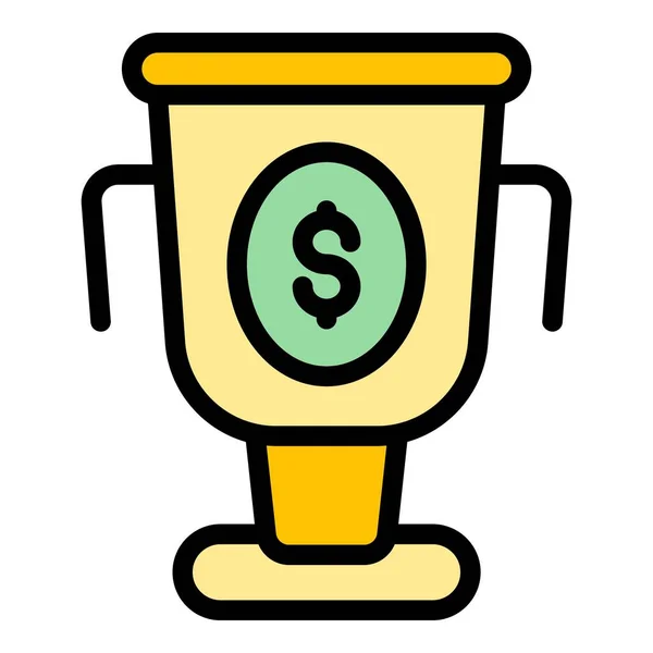 Geld Beker Icoon Outline Money Cup Vector Icoon Voor Web — Stockvector