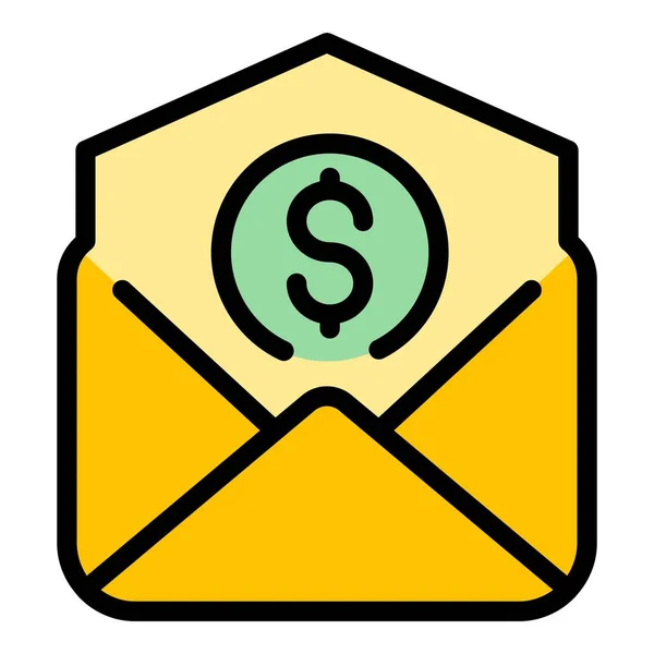Geld Mail Symbol Umriss Geld Mail Vektor Symbol Für Web — Stockvektor