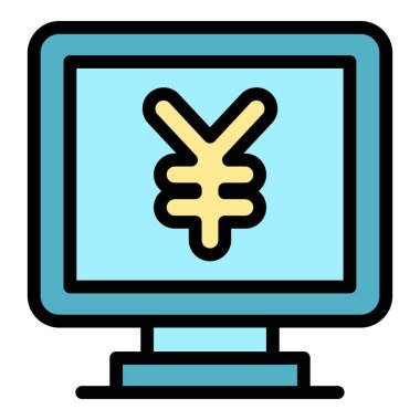 Çevrimiçi nakit ikonu. Web tasarımı için Çevrimiçi nakit vektör simgesi beyaz arkaplan rengi üzerinde izole