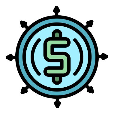 Dolar finans ikonu. Beyaz arkaplan rengi üzerinde izole edilmiş web tasarımı için $lar finans vektör simgesi