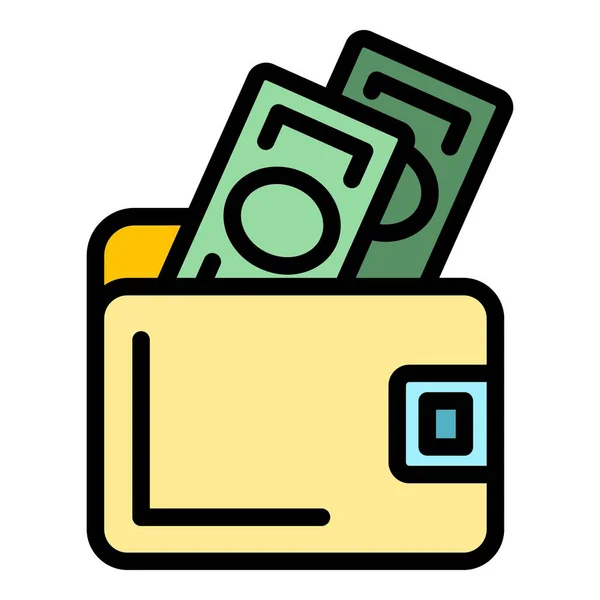 Ícone Carteira Dinheiro Esboço Dinheiro Carteira Vetor Ícone Para Web — Vetor de Stock