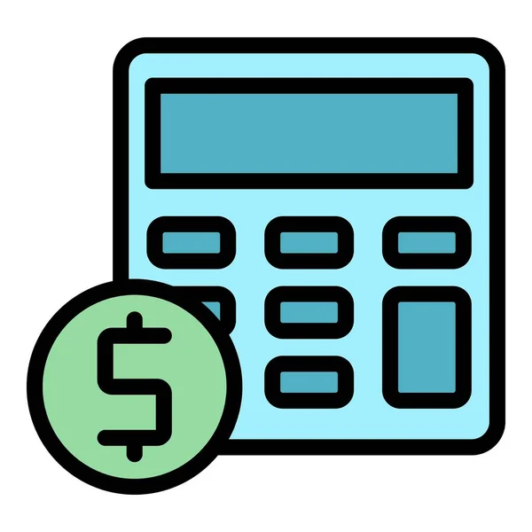 Dollar Rekenmachine Icoon Overzicht Dollar Calculator Vector Icoon Voor Web — Stockvector