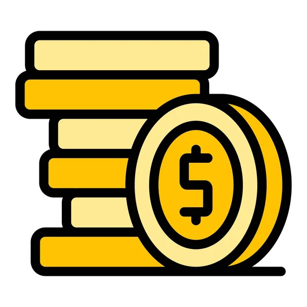 Cash Coins Icon Outline Cash Coins Vector Icon Web Design — Stock Vector
