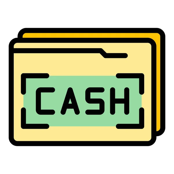 Zahlen Sie Bar Umriss Pay Cash Vektor Symbol Für Web — Stockvektor