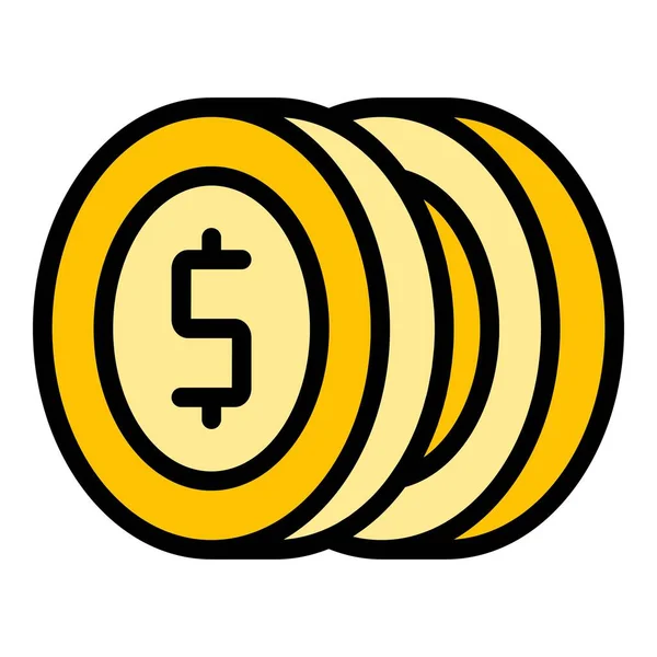 Dollar Mynt Ikonen Disposition Dollar Mynt Vektor Ikon För Webbdesign — Stock vektor