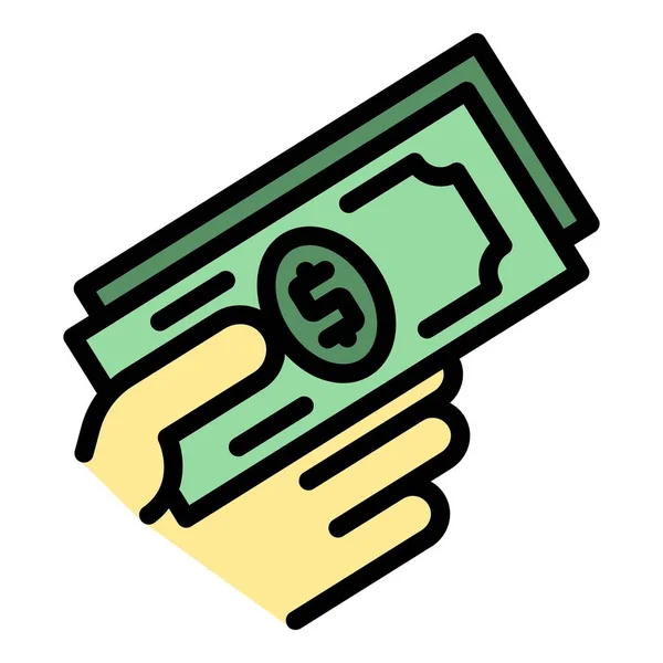 Hand Cash Icon Outline Hand Cash Vector Icon Web Design — Stock Vector