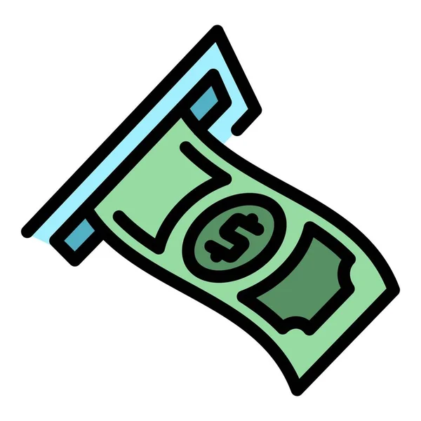 Atm Cash Icon Outline Atm Cash Vector Icon Web Design — Stock Vector