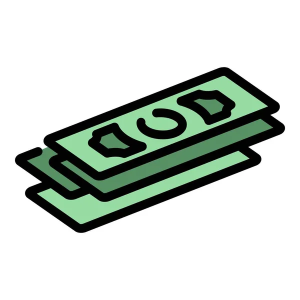 紙幣のアイコン 概要ホワイトの背景カラーフラットに分離されたウェブデザインのためのお金札ベクトルアイコン — ストックベクタ