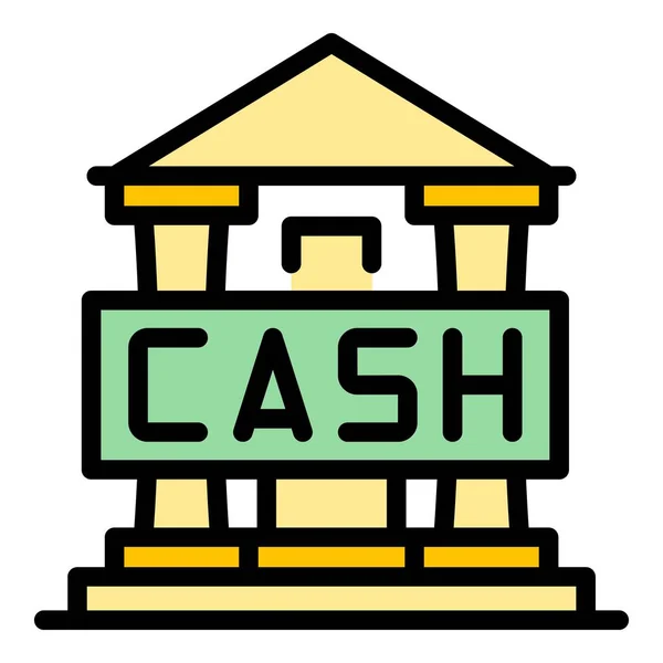 Τραπεζικό Εικονίδιο Μετρητών Περίγραμμα Τράπεζα Εικονίδιο Διάνυσμα Μετρητών Για Σχεδιασμό — Διανυσματικό Αρχείο