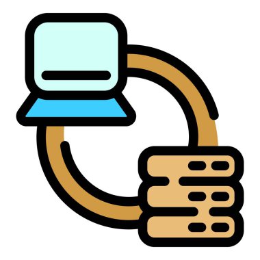 İçerik veri sunucusu simgesi. Beyaz arkaplan rengi üzerinde izole edilmiş web tasarımı için İçerik veri sunucusu vektör simgesi