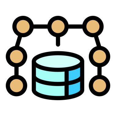 Sunucu bilgisayar simgesi. Beyaz arkaplan renklerinde izole edilmiş web tasarımı için sunucu bilgisayar vektör simgesi
