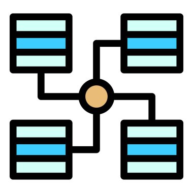Siber güvenlik ağı simgesi. Beyaz arkaplan rengi üzerinde izole edilmiş web tasarımı için ana hatlı Siber Güvenlik ağ vektör simgesi