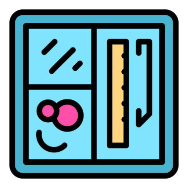 Tuhafiye enstrüman simgesi. Beyaz arkaplan rengi üzerinde izole edilmiş web tasarımı için Haberdashery aracı vektör simgesi