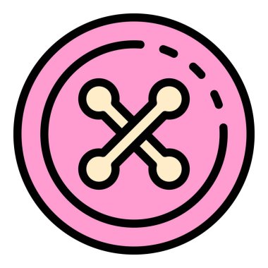 Dikiş düğmesi simgesi. Beyaz arkaplan renginde izole edilmiş web tasarımı için ana dikiş düğmesi vektör simgesi