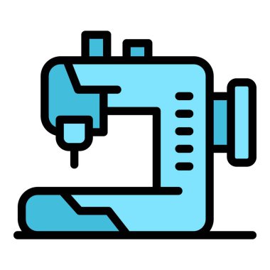 Dikiş makinesi simgesi. Beyaz arkaplan renginde izole edilmiş web tasarımı için ana dikiş makinesi vektör simgesi