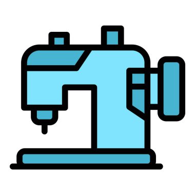 Modern dikiş makinesi simgesi. Beyaz arkaplan renginde izole edilmiş web tasarımı için Modern dikiş makinesi vektör simgesi
